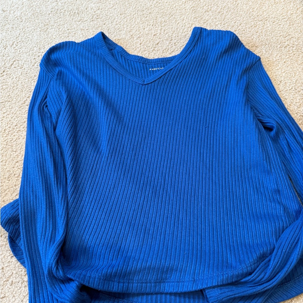 American Eagle Outfitters Royal Blue Ribbed Top